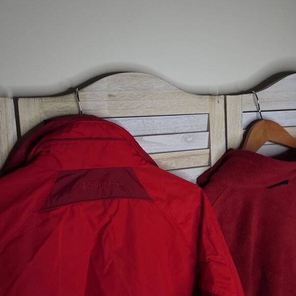 Columbia Core Interchange Womens Medium Fleece Jacket Red Winter Coat - Picture 10 of 14